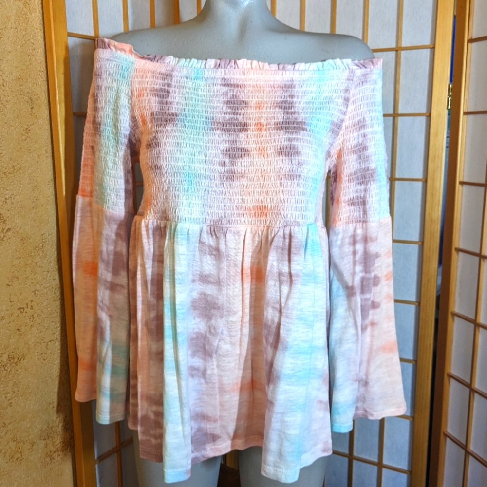 🆕 Torrid, tye dye cold shoulder top, NEW, sz 1X (14/16)